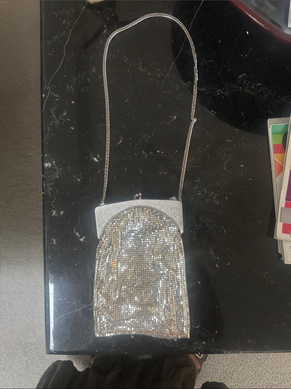 Whiting & Davis Silver Mesh Evening Bag
